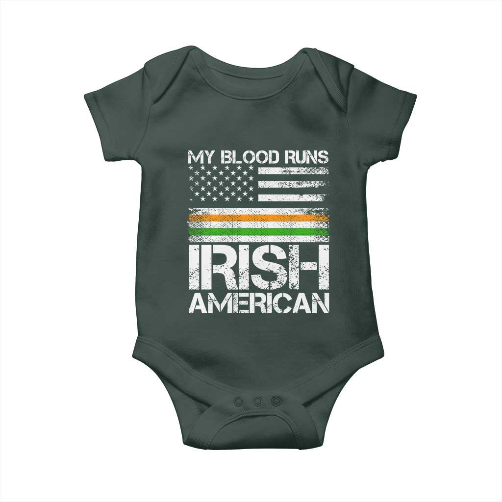 Irish American Pride Baby Onesie My Blood Runs Ireland America Flag