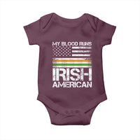 Irish American Pride Baby Onesie My Blood Runs Ireland America Flag