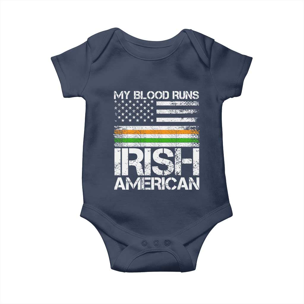 Irish American Pride Baby Onesie My Blood Runs Ireland America Flag