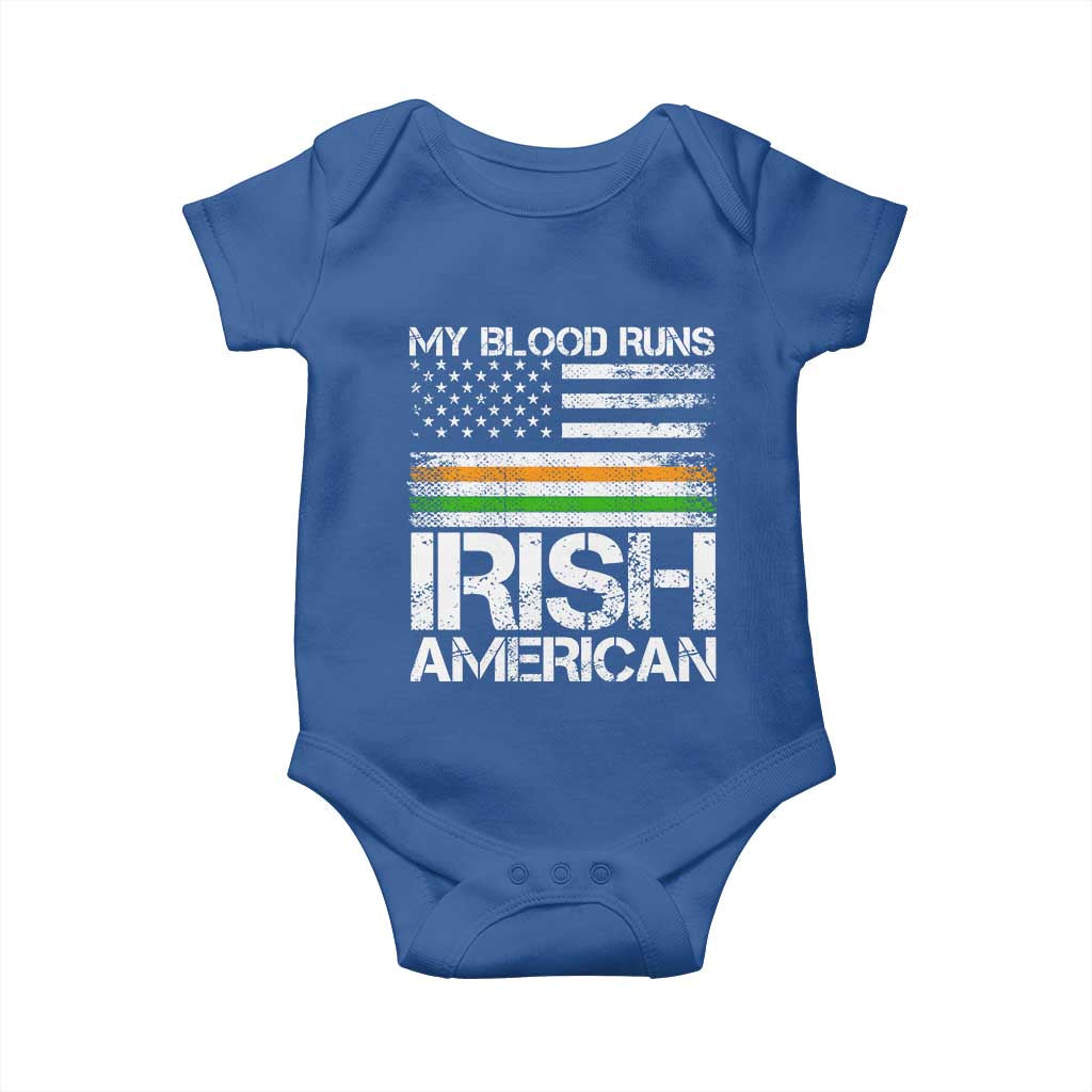 Irish American Pride Baby Onesie My Blood Runs Ireland America Flag