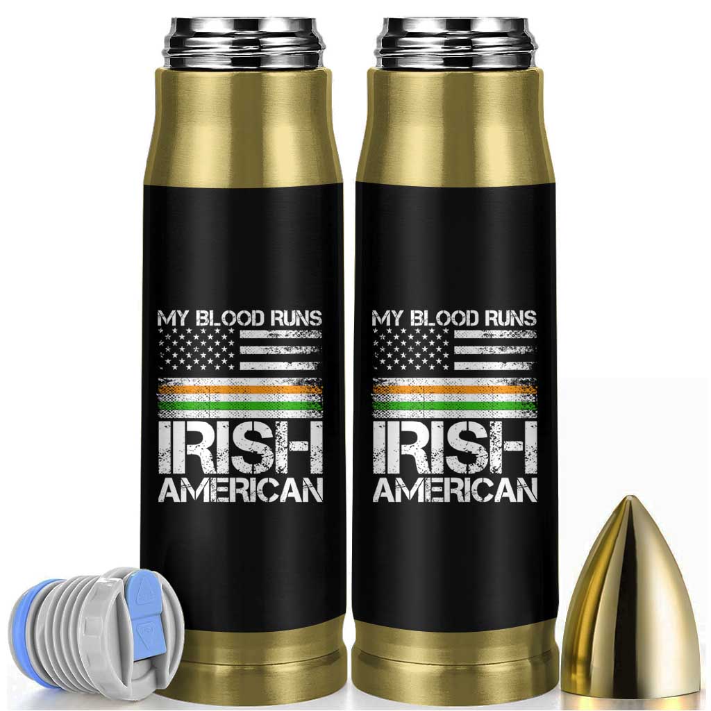 Irish American Pride Bullet Tumbler My Blood Runs Ireland America Flag