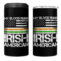 Irish American Pride 4 in 1 Can Cooler Tumbler My Blood Runs Ireland America Flag