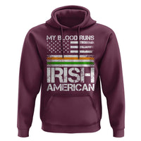 Irish American Pride Hoodie My Blood Runs Ireland America Flag