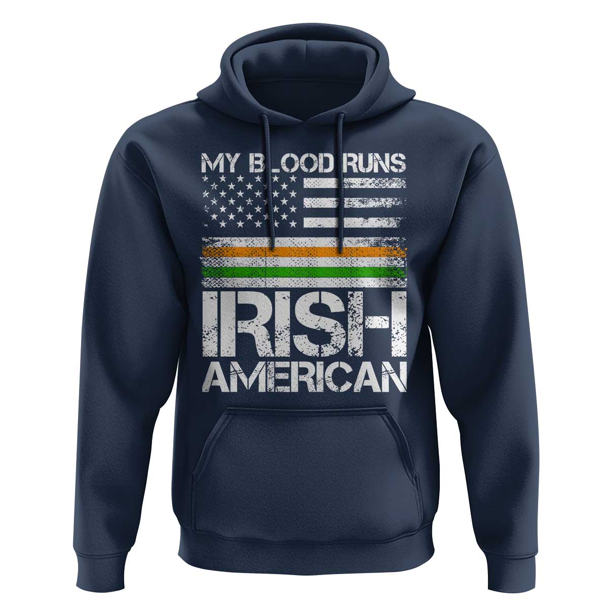 Irish American Pride Hoodie My Blood Runs Ireland America Flag