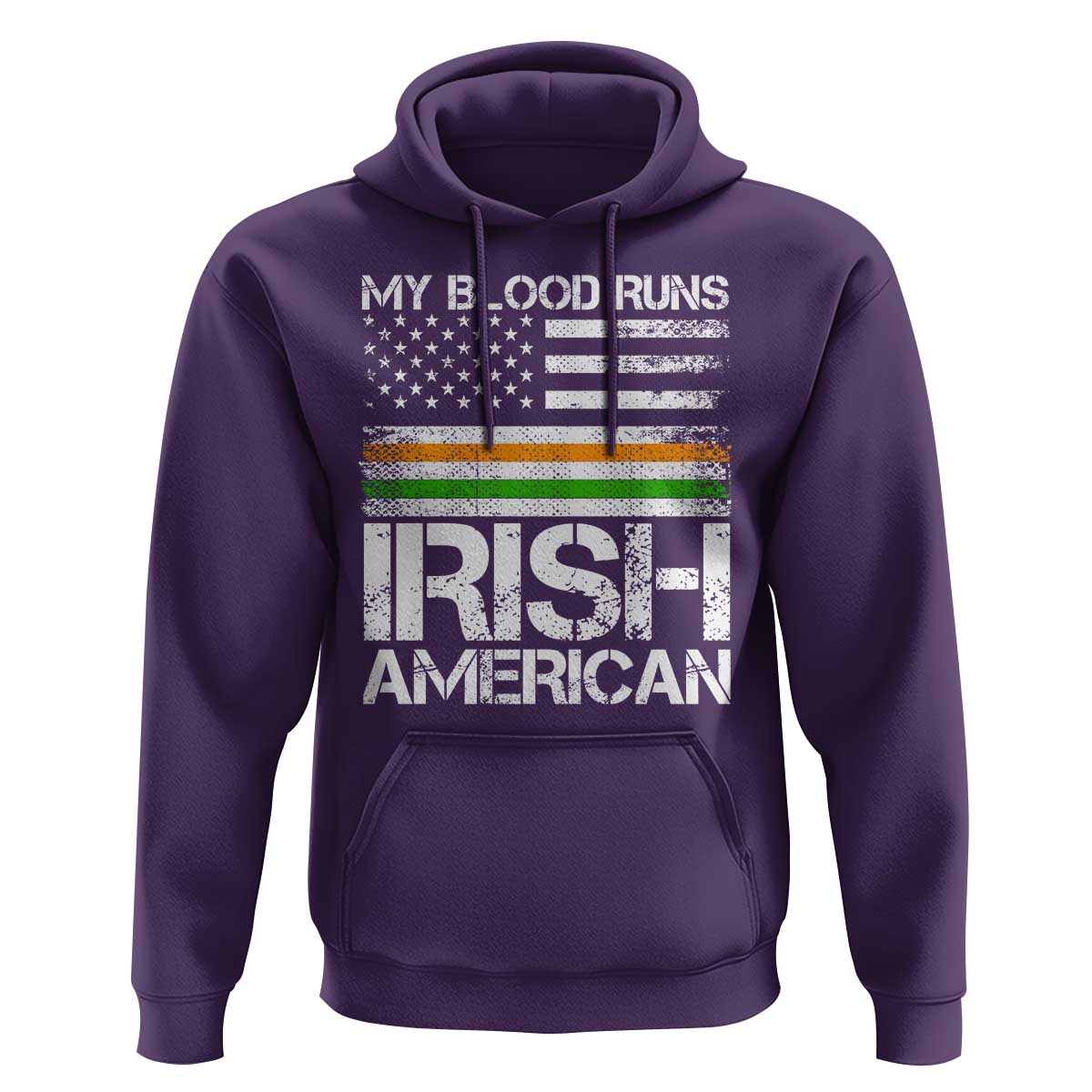 Irish American Pride Hoodie My Blood Runs Ireland America Flag