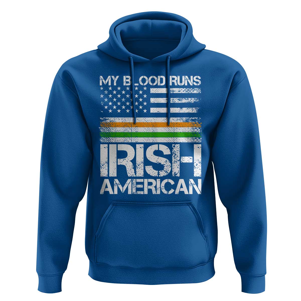 Irish American Pride Hoodie My Blood Runs Ireland America Flag