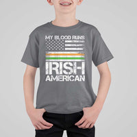 Irish American Pride T Shirt For Kid My Blood Runs Ireland America Flag