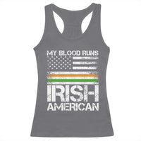 Irish American Pride Racerback Tank Top My Blood Runs Ireland America Flag