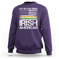 Irish American Pride Sweatshirt My Blood Runs Ireland America Flag