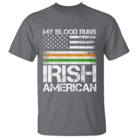 Irish American Pride T Shirt My Blood Runs Ireland America Flag