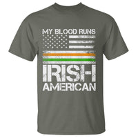Irish American Pride T Shirt My Blood Runs Ireland America Flag