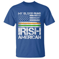 Irish American Pride T Shirt My Blood Runs Ireland America Flag