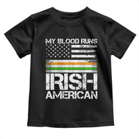 Irish American Pride Toddler T Shirt My Blood Runs Ireland America Flag