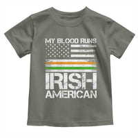 Irish American Pride Toddler T Shirt My Blood Runs Ireland America Flag