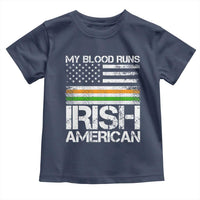 Irish American Pride Toddler T Shirt My Blood Runs Ireland America Flag