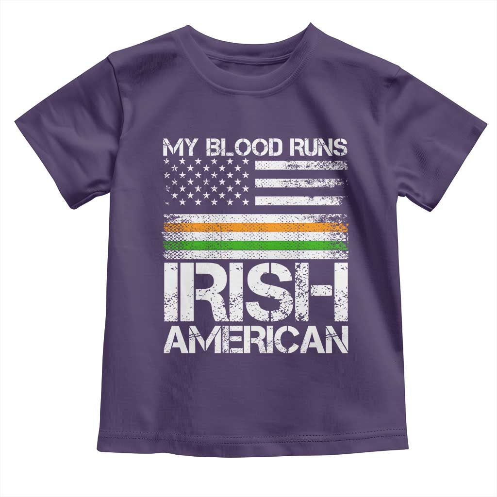 Irish American Pride Toddler T Shirt My Blood Runs Ireland America Flag