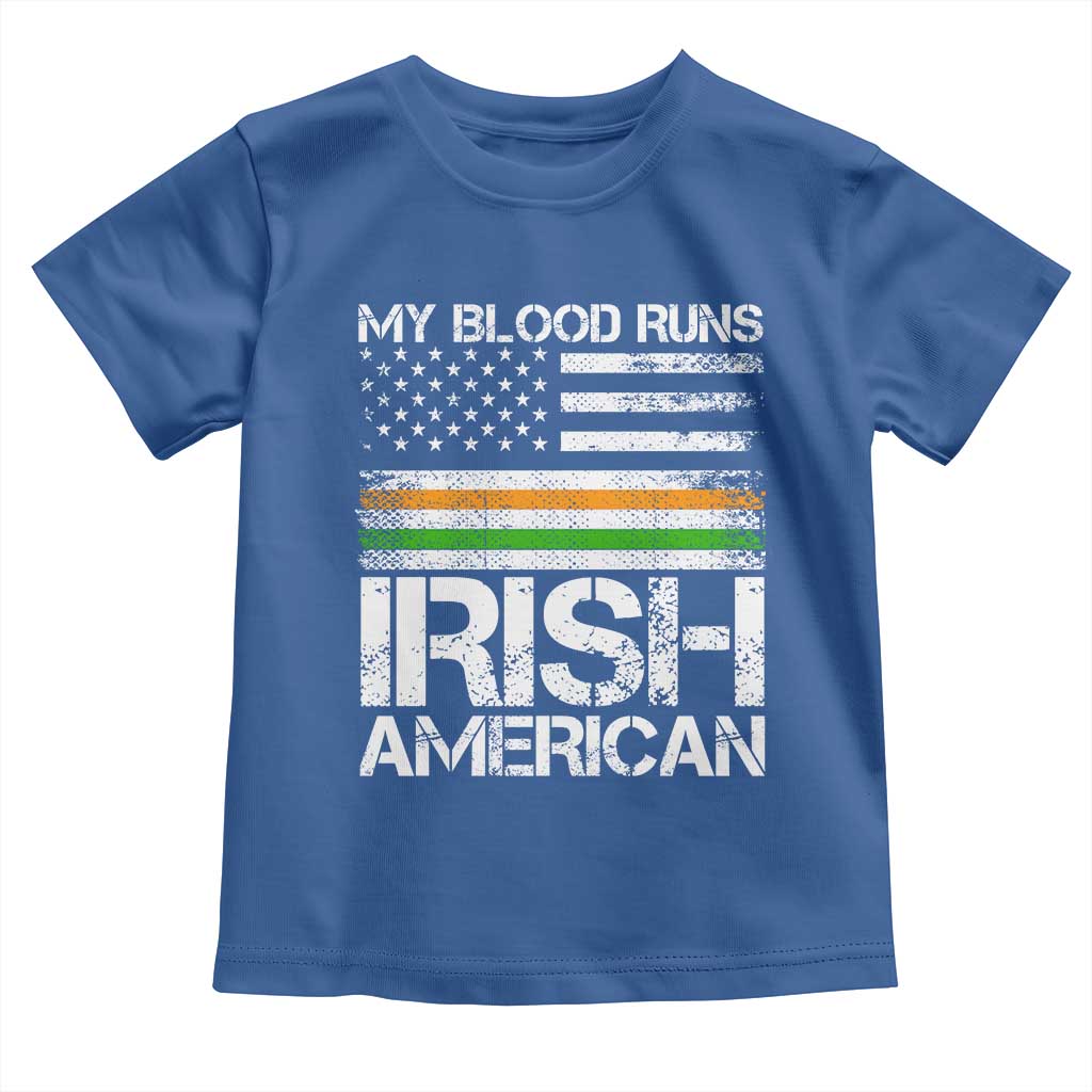 Irish American Pride Toddler T Shirt My Blood Runs Ireland America Flag