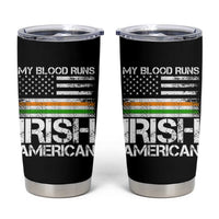 Irish American Pride Tumbler Cup My Blood Runs Ireland America Flag