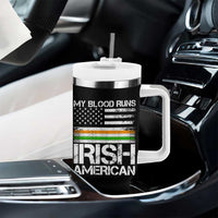 Irish American Pride Tumbler With Handle My Blood Runs Ireland America Flag