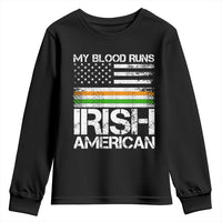 Irish American Pride Youth Sweatshirt My Blood Runs Ireland America Flag