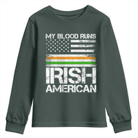 Irish American Pride Youth Sweatshirt My Blood Runs Ireland America Flag