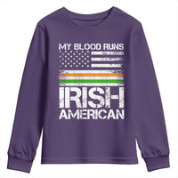 Irish American Pride Youth Sweatshirt My Blood Runs Ireland America Flag