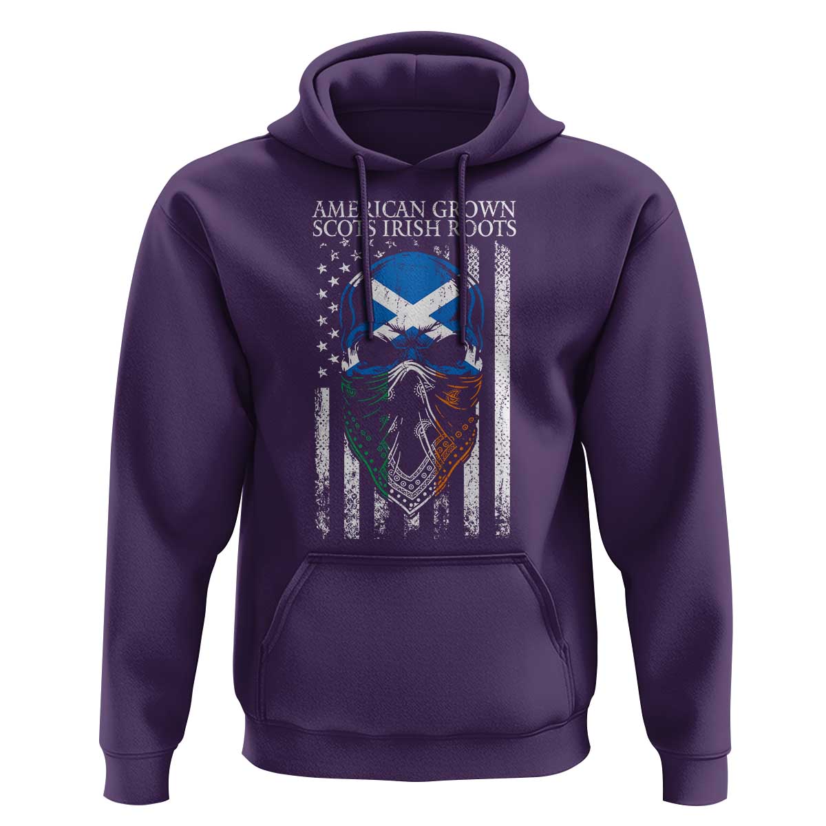 American Grown With Scots Irish Roots Hoodie American Ulster Scots Skull Flag