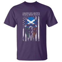 American Grown With Scots Irish Roots T Shirt American Ulster Scots Skull Flag