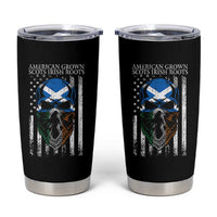American Grown With Scots Irish Roots Tumbler Cup American Ulster Scots Skull Flag
