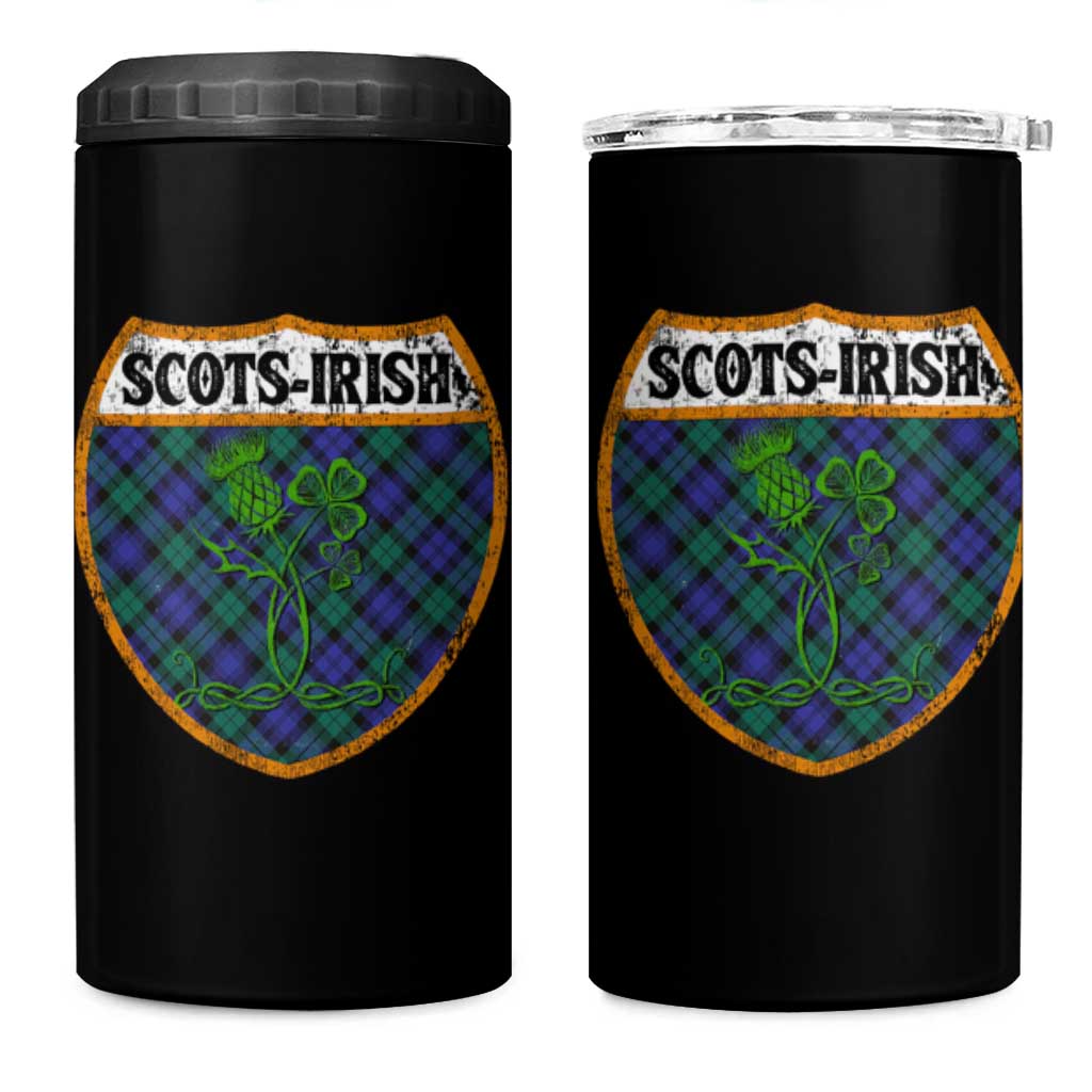 Scots-Irish Pride 4 in 1 Can Cooler Tumbler Shamrock Ulster Scots Scotch Irish Shamrock Thistle