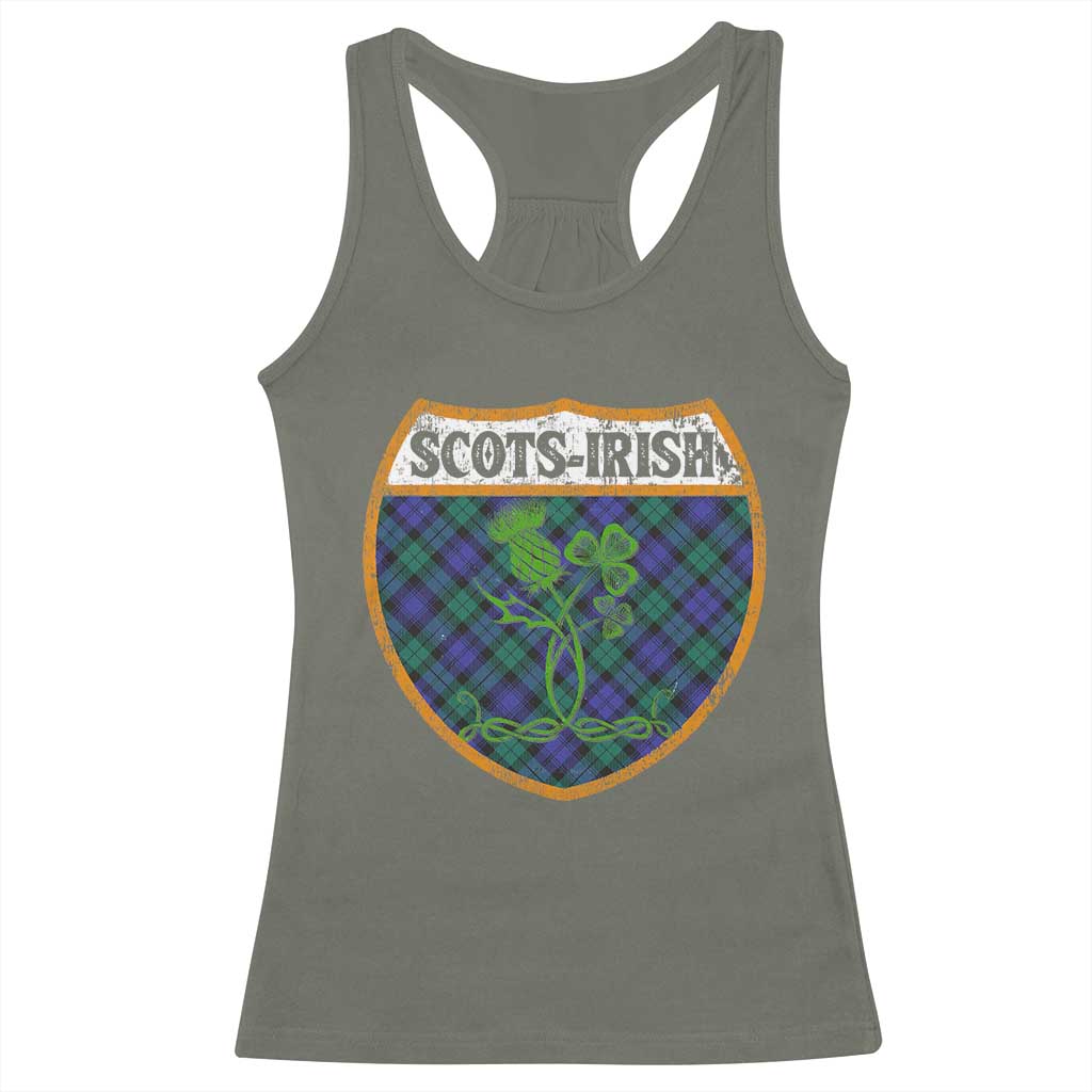 Scots-Irish Pride Racerback Tank Top Shamrock Ulster Scots Scotch Irish Shamrock Thistle