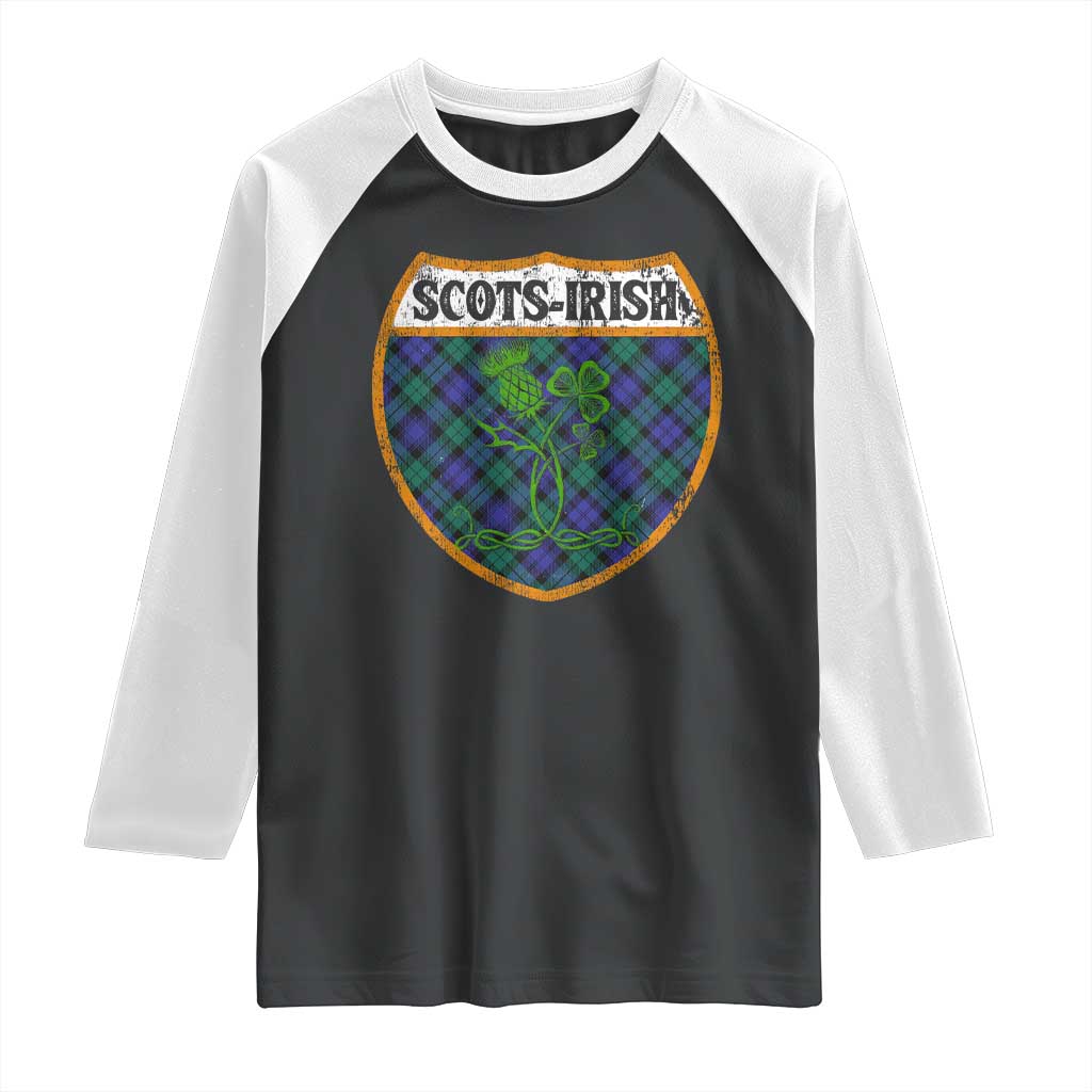 Scots-Irish Pride Raglan Shirt Shamrock Ulster Scots Scotch Irish Shamrock Thistle