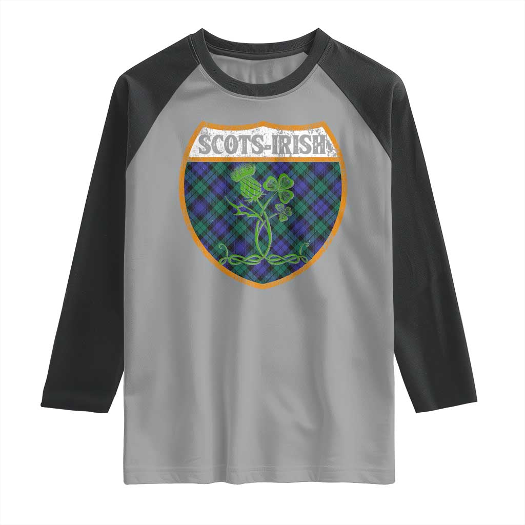 Scots-Irish Pride Raglan Shirt Shamrock Ulster Scots Scotch Irish Shamrock Thistle