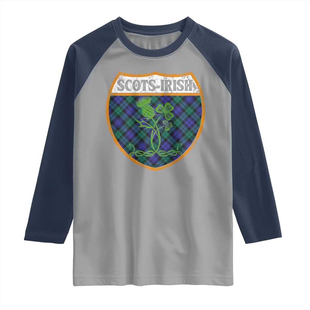 Scots-Irish Pride Raglan Shirt Shamrock Ulster Scots Scotch Irish Shamrock Thistle
