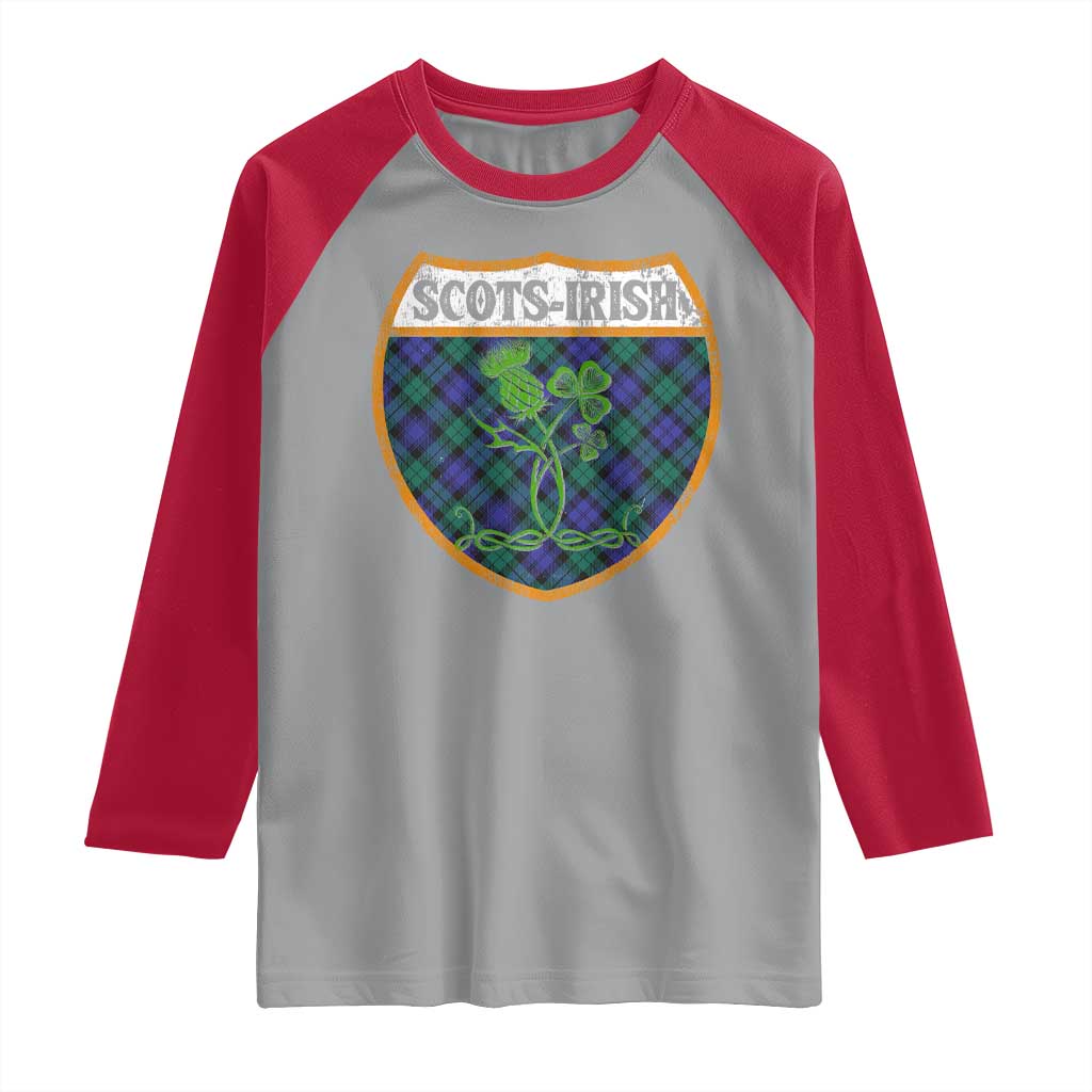 Scots-Irish Pride Raglan Shirt Shamrock Ulster Scots Scotch Irish Shamrock Thistle