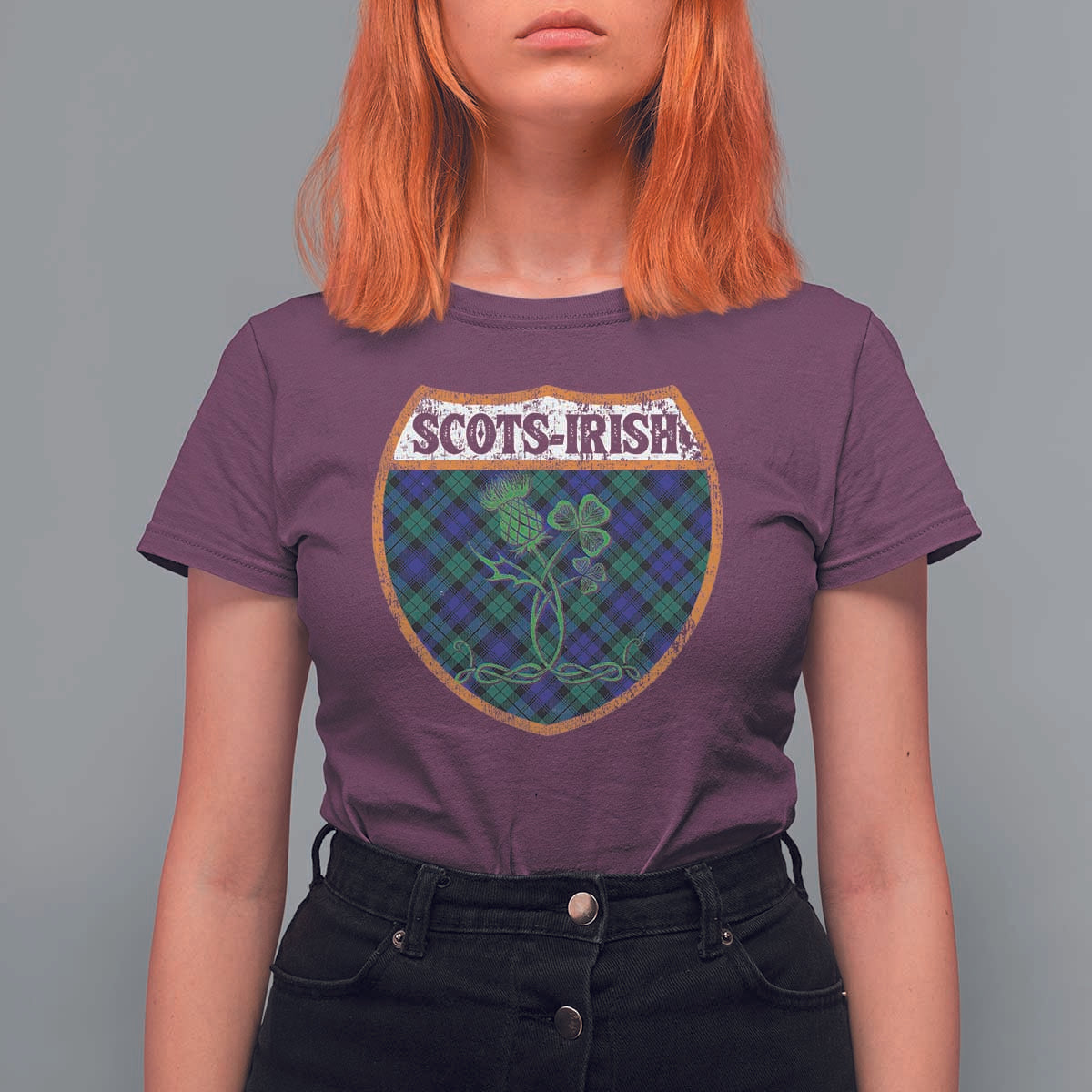 Scots-Irish Pride T Shirt For Women Shamrock Ulster Scots Scotch Irish Shamrock Thistle