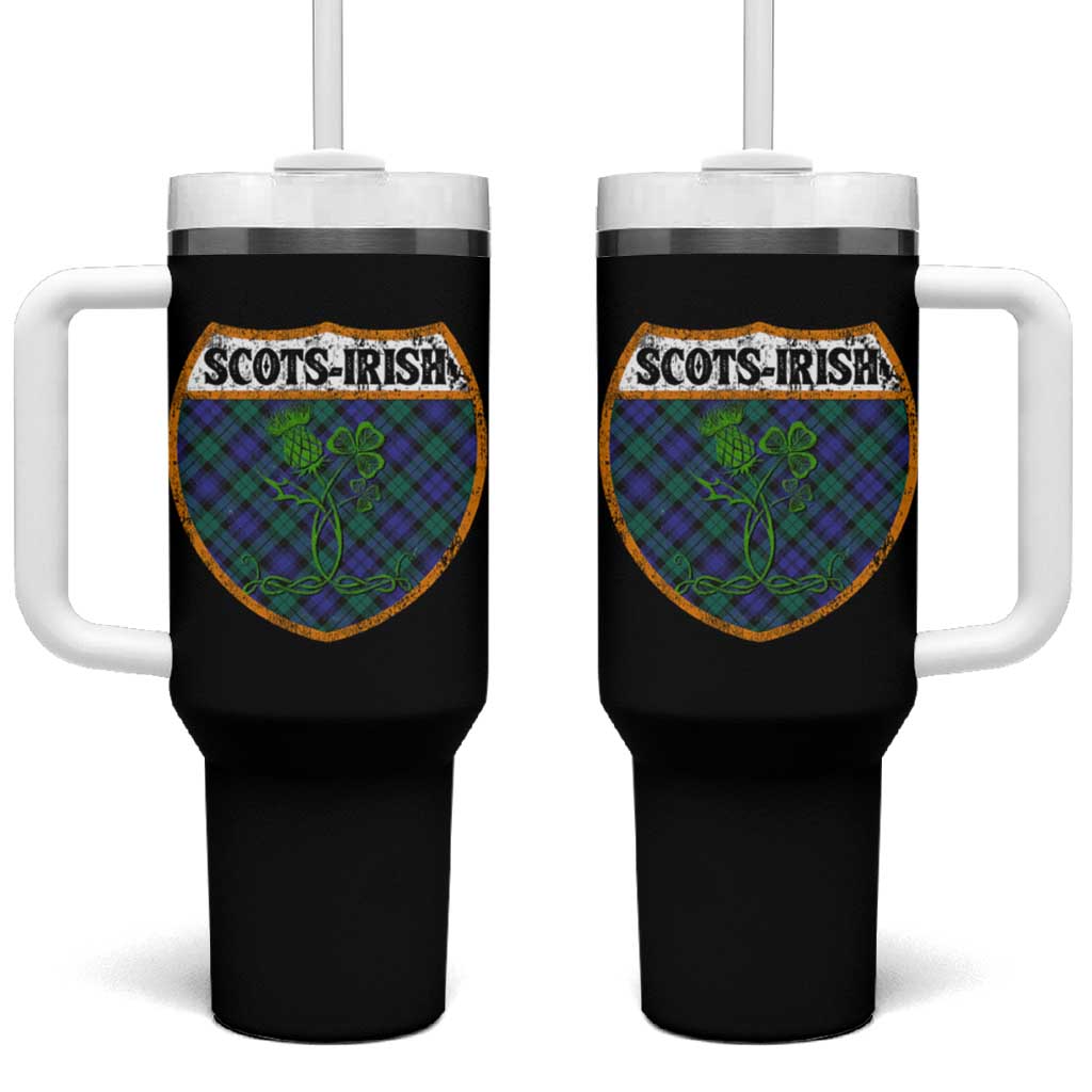 Scots-Irish Pride Tumbler With Handle Shamrock Ulster Scots Scotch Irish Shamrock Thistle