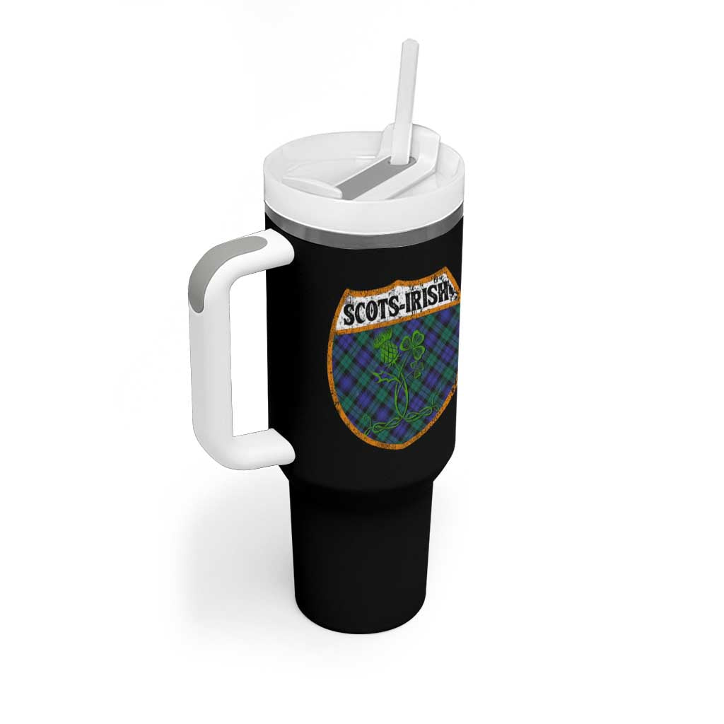 Scots-Irish Pride Tumbler With Handle Shamrock Ulster Scots Scotch Irish Shamrock Thistle