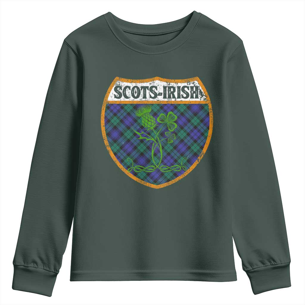 Scots-Irish Pride Youth Sweatshirt Shamrock Ulster Scots Scotch Irish Shamrock Thistle