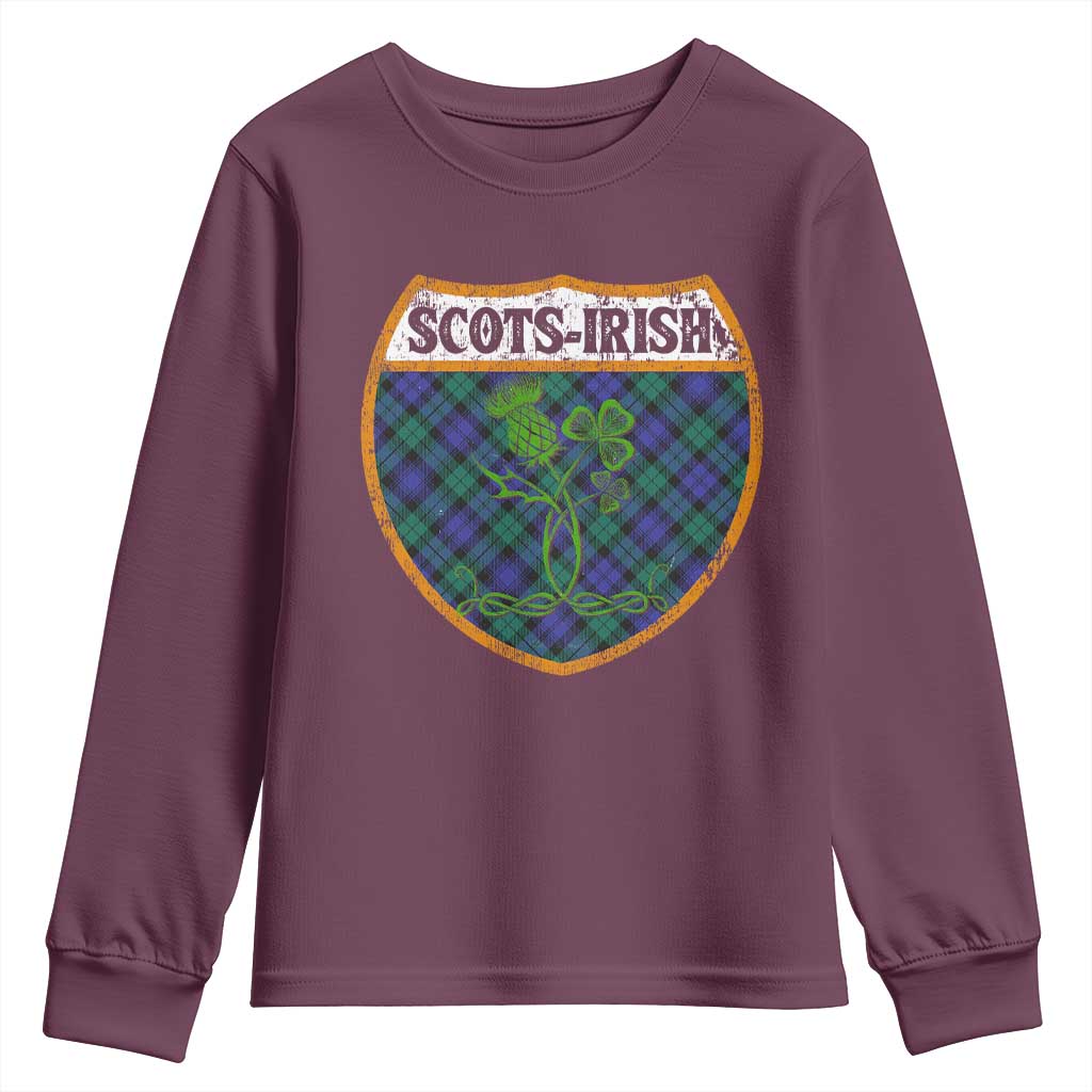 Scots-Irish Pride Youth Sweatshirt Shamrock Ulster Scots Scotch Irish Shamrock Thistle