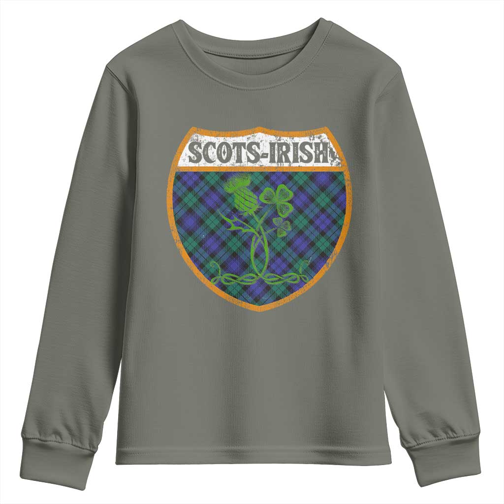 Scots-Irish Pride Youth Sweatshirt Shamrock Ulster Scots Scotch Irish Shamrock Thistle