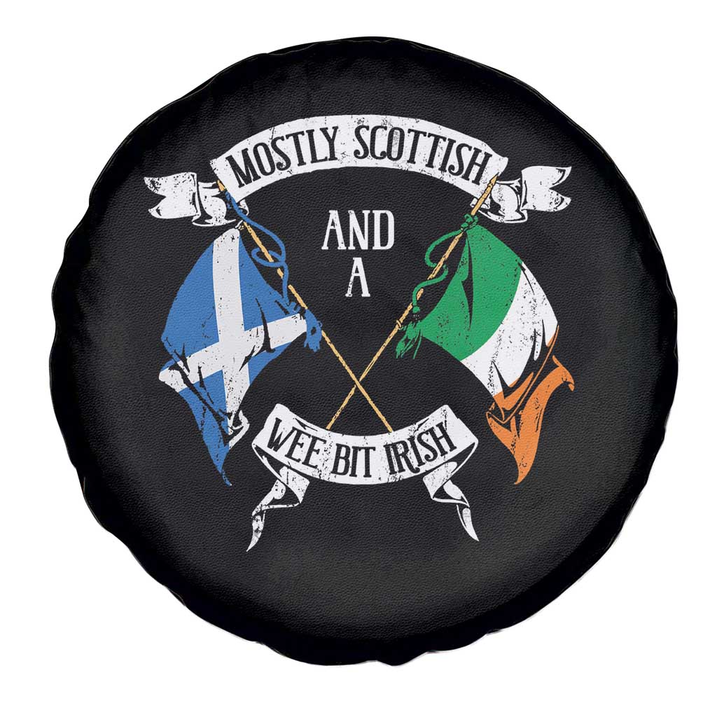 Funny Scots-Irish Pride Spare Tire Cover Mostly Scottish Wee Bit Irish