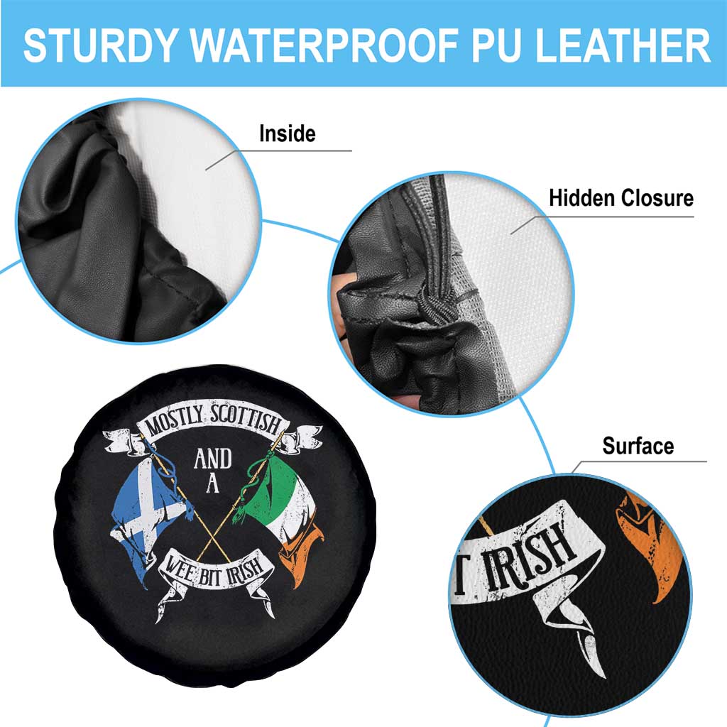 Funny Scots-Irish Pride Spare Tire Cover Mostly Scottish Wee Bit Irish