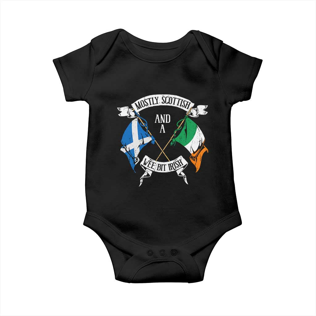 Funny Scots-Irish Pride Baby Onesie Mostly Scottish Wee Bit Irish