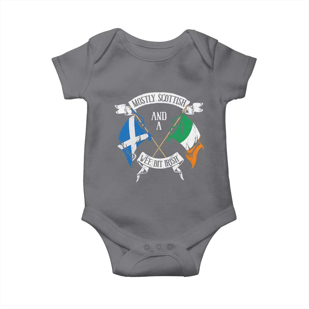 Funny Scots-Irish Pride Baby Onesie Mostly Scottish Wee Bit Irish