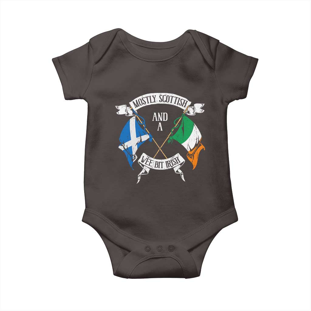 Funny Scots-Irish Pride Baby Onesie Mostly Scottish Wee Bit Irish