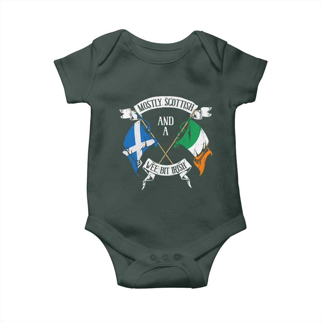 Funny Scots-Irish Pride Baby Onesie Mostly Scottish Wee Bit Irish