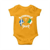 Funny Scots-Irish Pride Baby Onesie Mostly Scottish Wee Bit Irish