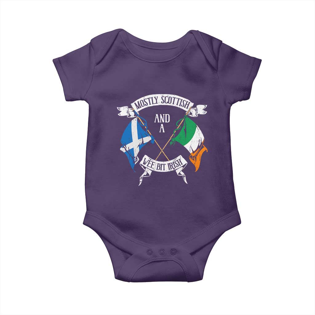 Funny Scots-Irish Pride Baby Onesie Mostly Scottish Wee Bit Irish