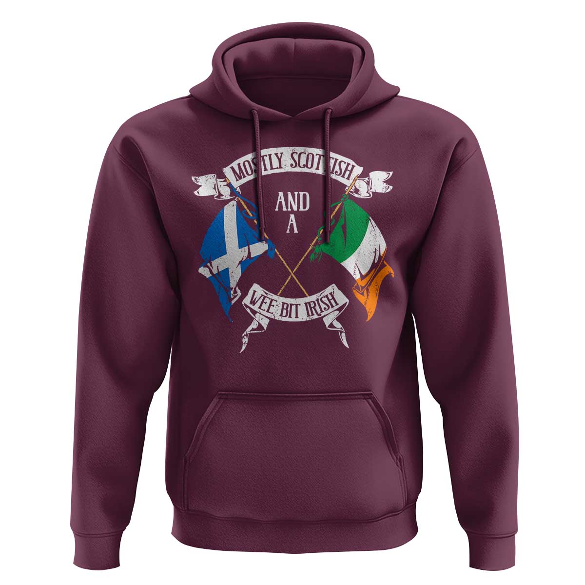 Funny Scots-Irish Pride Hoodie Mostly Scottish Wee Bit Irish